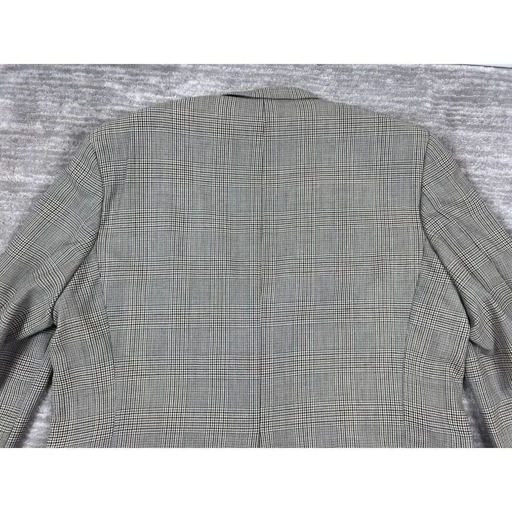 Robert Stock Blazer Mens 48R Multicolor‎ Wool Houndstooth Jacket Sport Coat